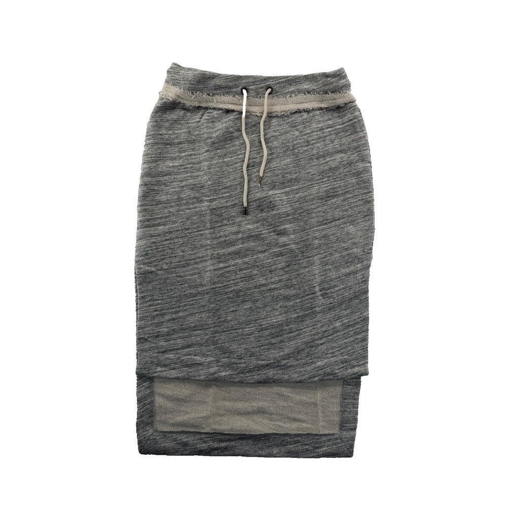Grey State Lena Skirt - Size 1 (US SMALL) Pepper Heather Cotton Drawstring Hi-Lo